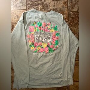 Simply Southern Kids 'Mama' Floral Long Sleeve Shirt - Light Green